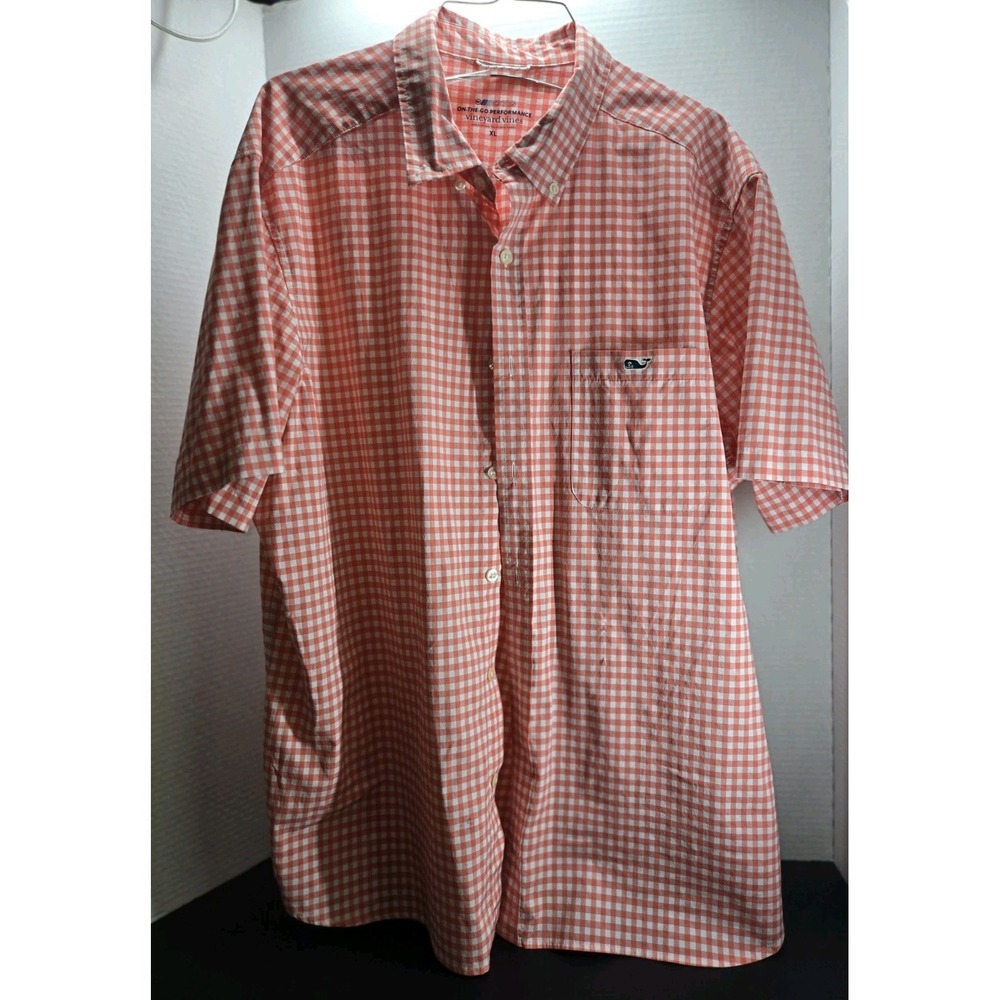 Vineyard Vines Plaid Short Sleeve Classic Fit Button Shirt Mens XL